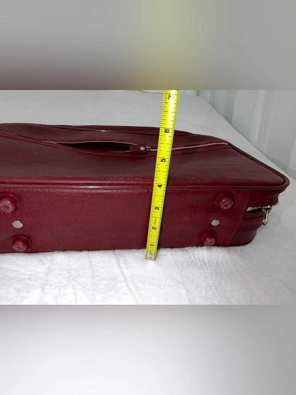 Vintage Peter's Bag Corp Burgundy Faux Leather Briefcase Luggage Attache Case